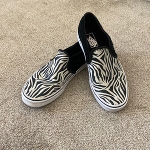 Womens Zebra Asher Vans